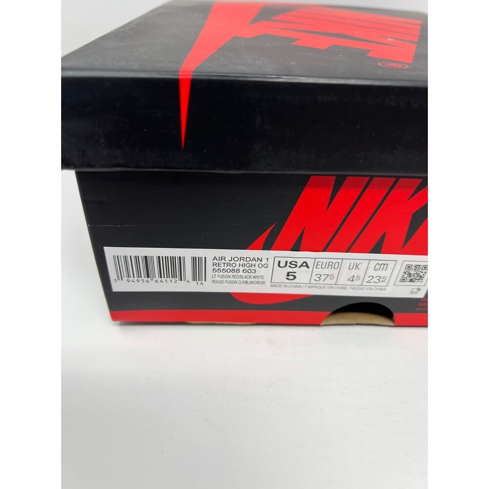 Size 5 - Air Jordan 1 Retro High OG Light Fusion Red Shoes 555088-603 - Picture 7 of 7